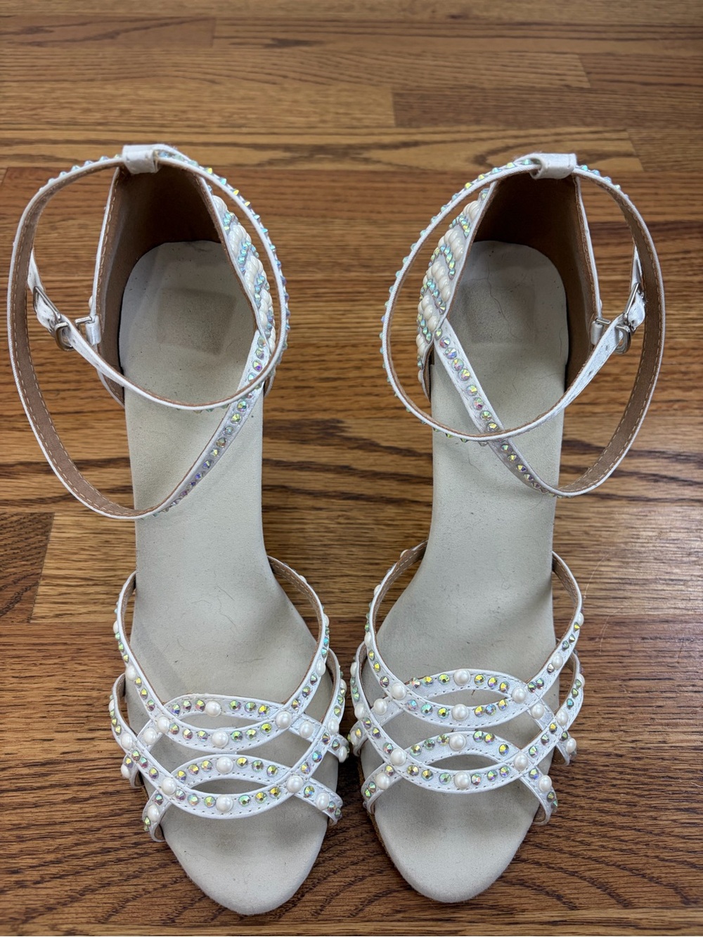 Satin Customized Heel Latin Shoes Salsa Shoes Ballroom Dance Shoes (8.5) - Picture 10 of 14